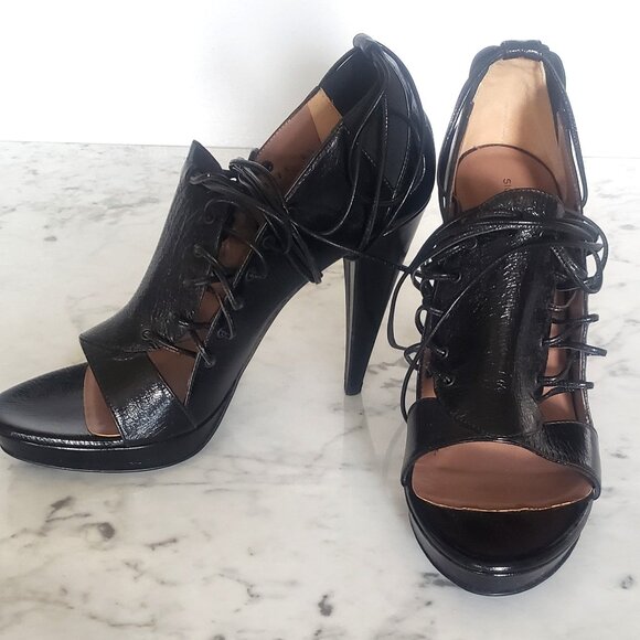 New-Sigerson Morrison Black Ankle Strap Gladiator Platform Sandal size 8.5M NWOB - Picture 3 of 7